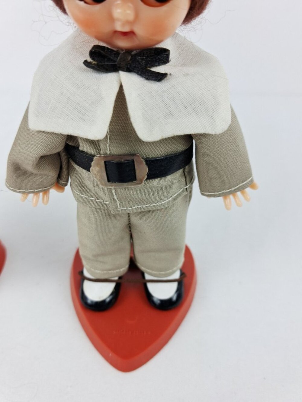 Carlson Dolls Pilgrim Boy & Girl On Heart Bases Vintage Made In USA - Picture 11 of 16